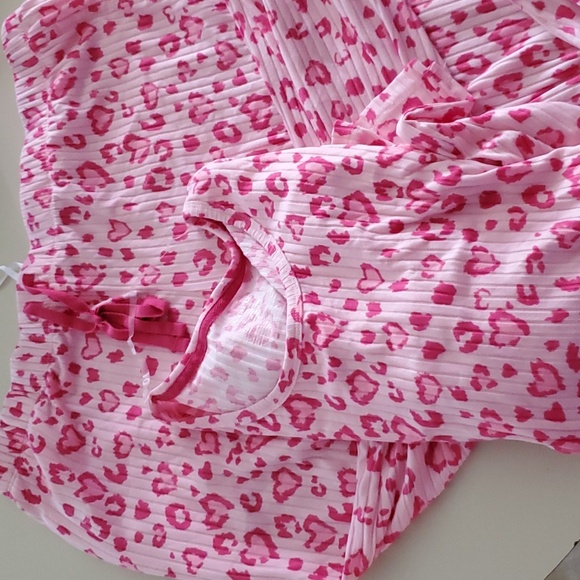 Joyspun pink ribbed heart pj's size L - Picture 7 of 8